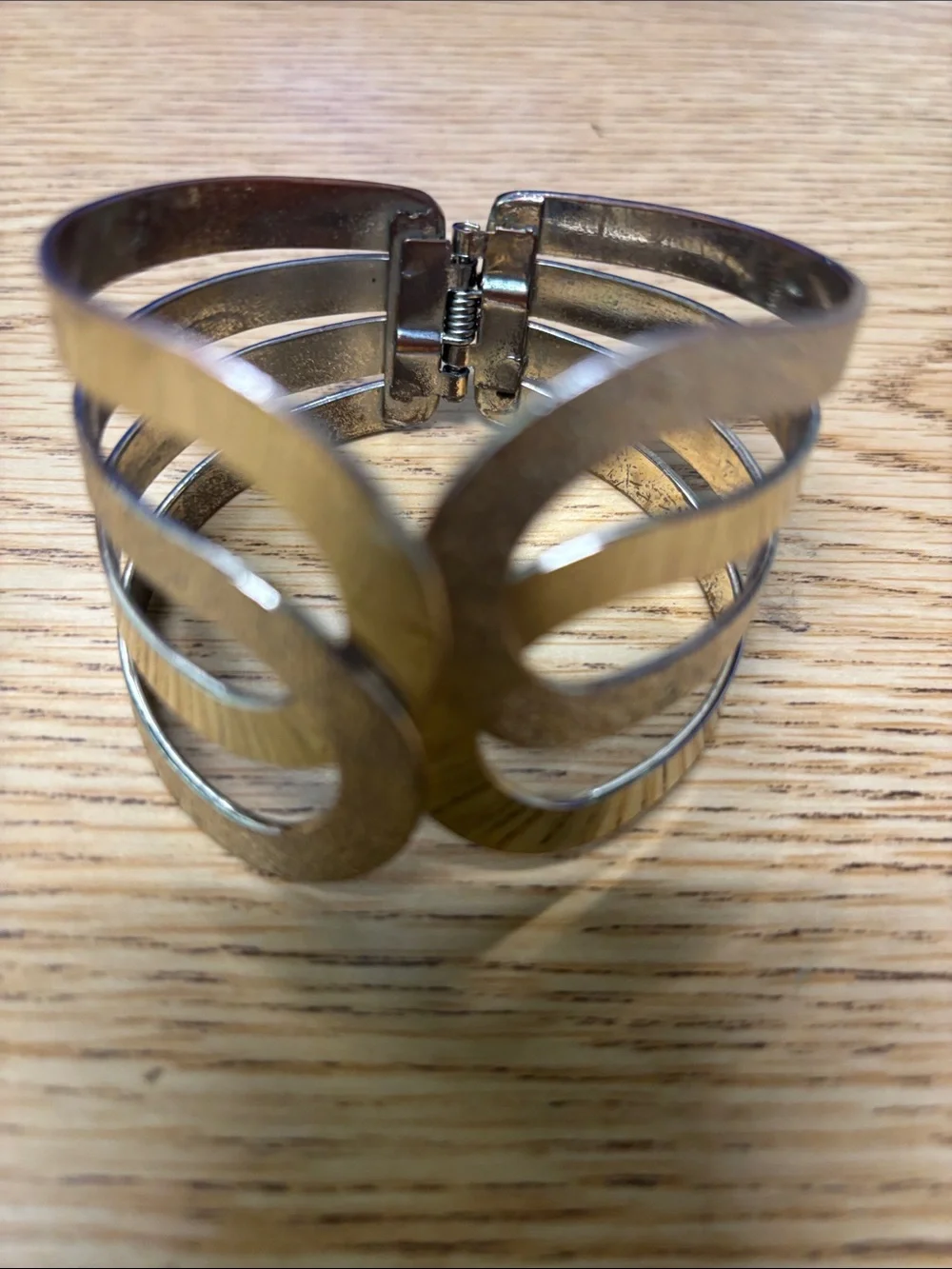Gold-Tone Openwork Cuff Bracelet for Women
